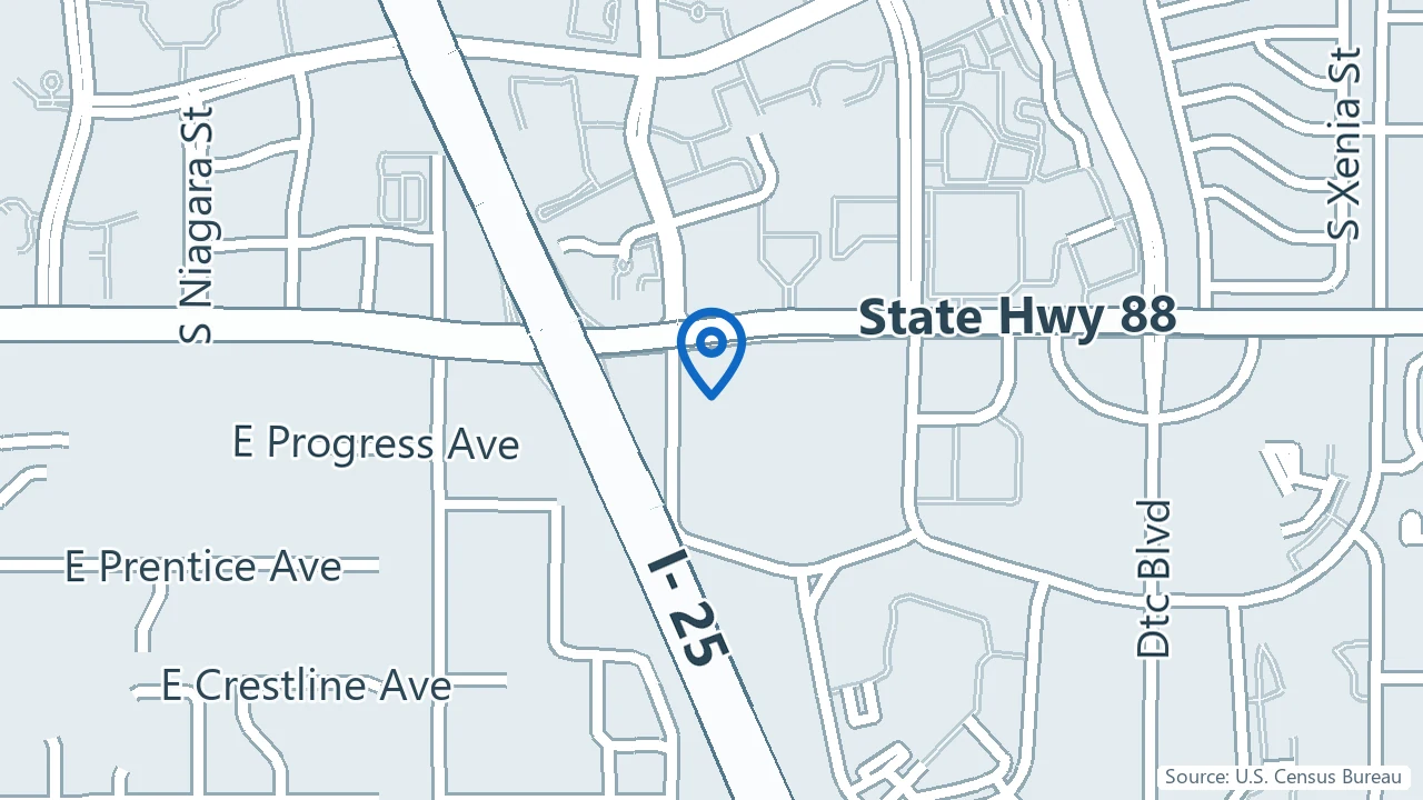 Map showing A Stepping Stone in Greenwood Village, Colorado