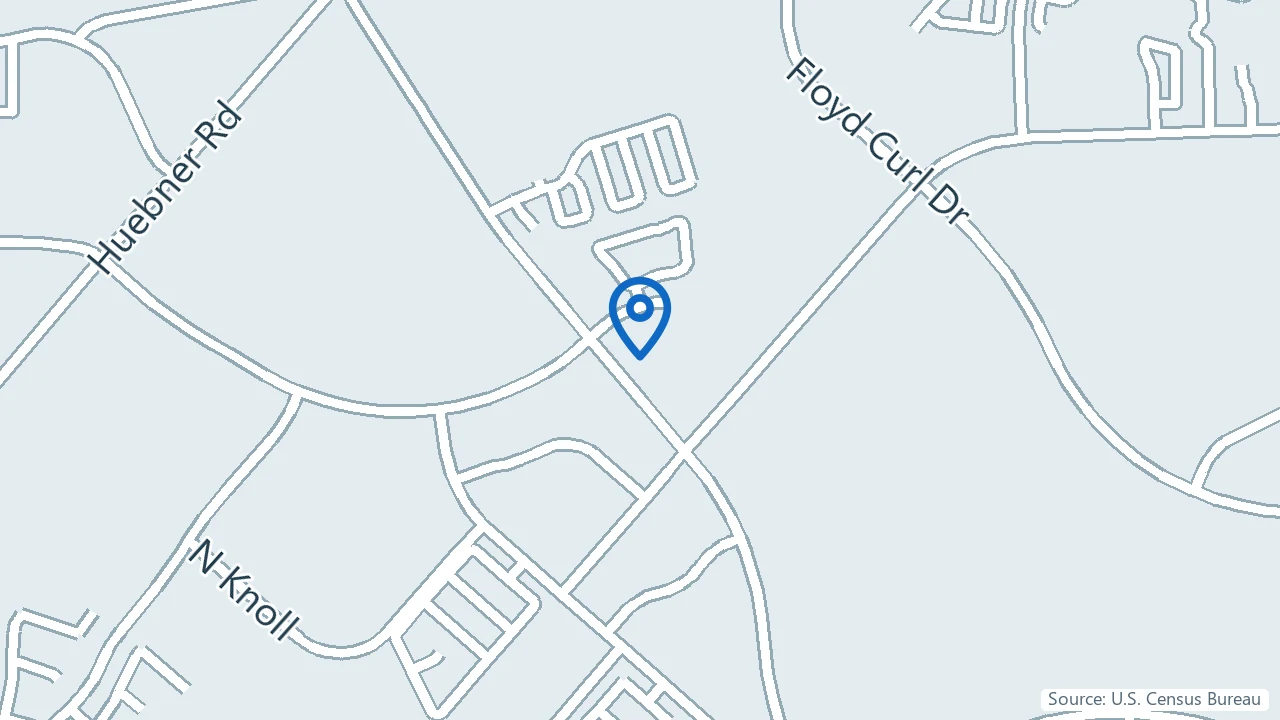 Map showing PsychPlus in San Antonio, Texas