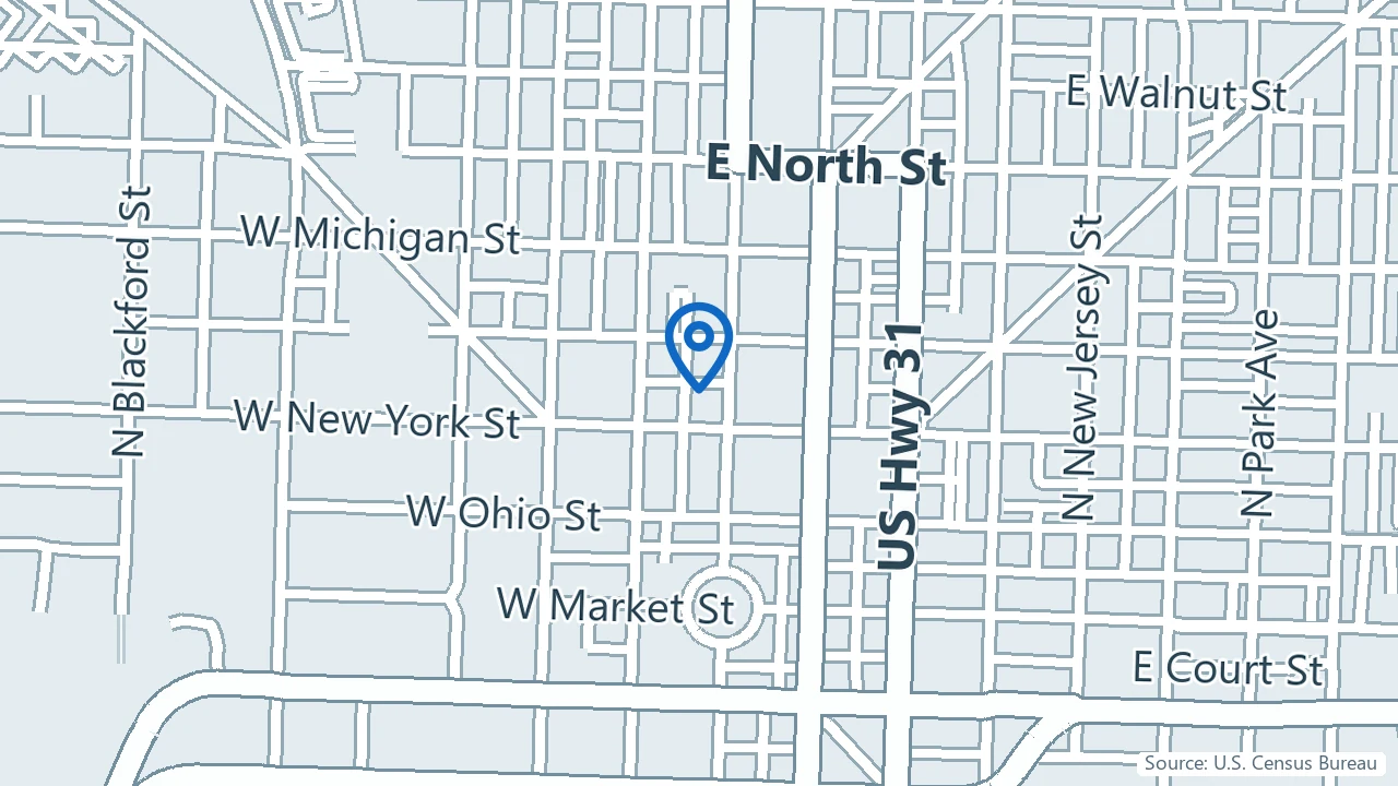 Map showing Rise Wellness in Indianapolis, Indiana