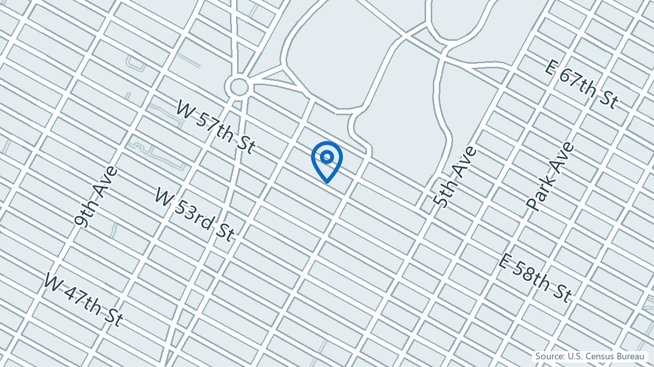Map showing Aesthetic + Mind MD in New York, New York