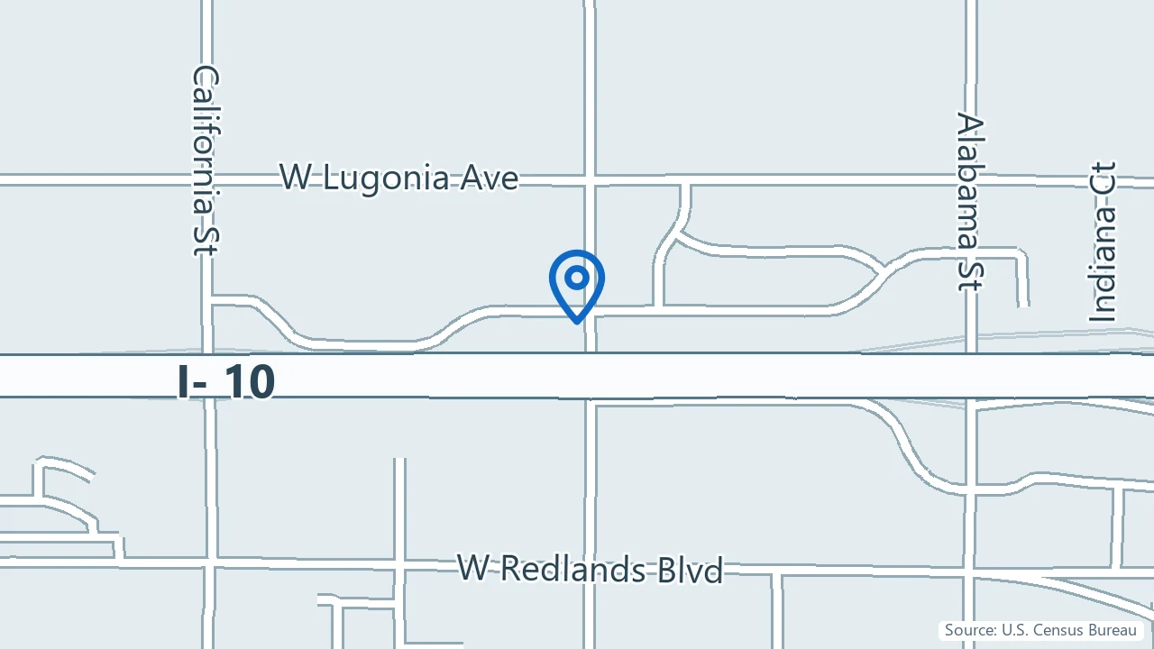 Map showing Desai Medical Group & Behavioral Health in Redlands, California
