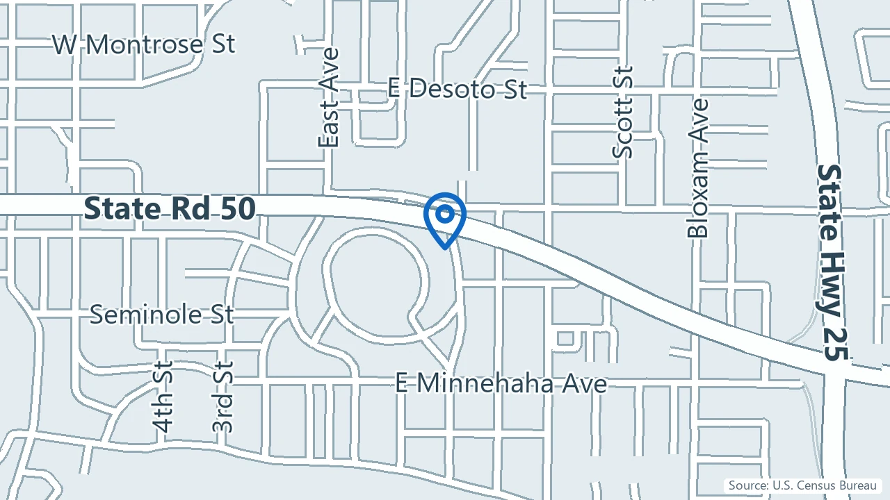 Map showing Sunrise Counseling Services in Clermont, Florida