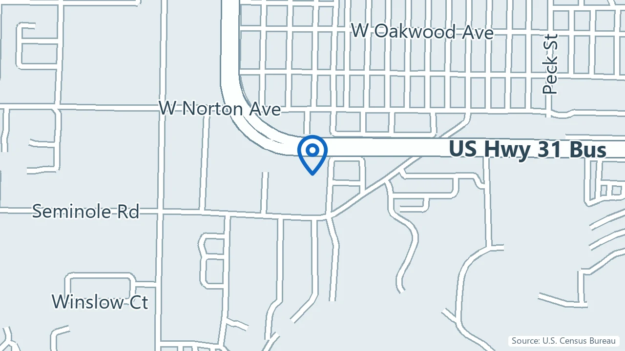 Map showing Harbour Towne Counseling & Psychiatry in Norton Shores, Michigan