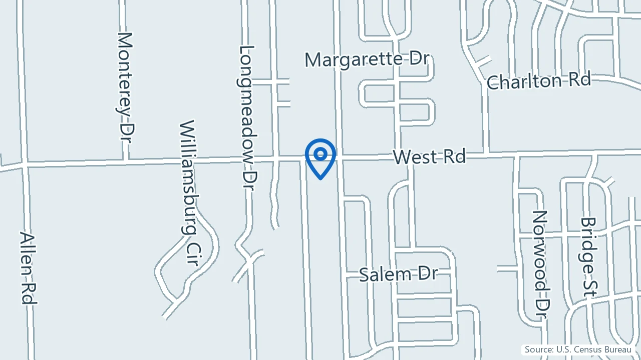 Map showing Premier Physicians of Michigan in Trenton, Michigan