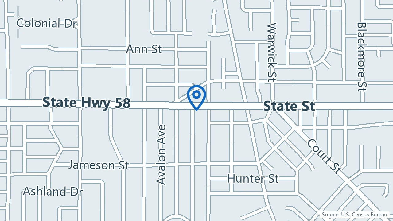 Map showing State Street Behavioral Services in Saginaw, Michigan