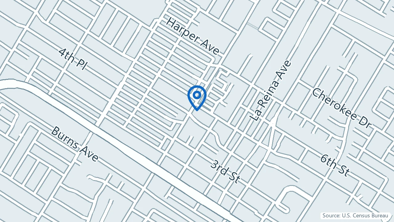 Map showing Inland Psychiatric Medical Group in Downey, California