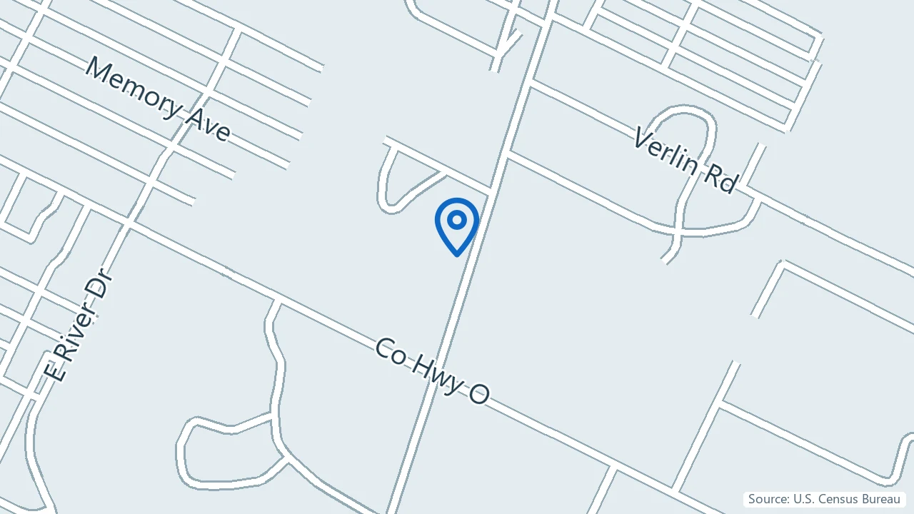 Map showing The ATT Center in Green Bay, Wisconsin