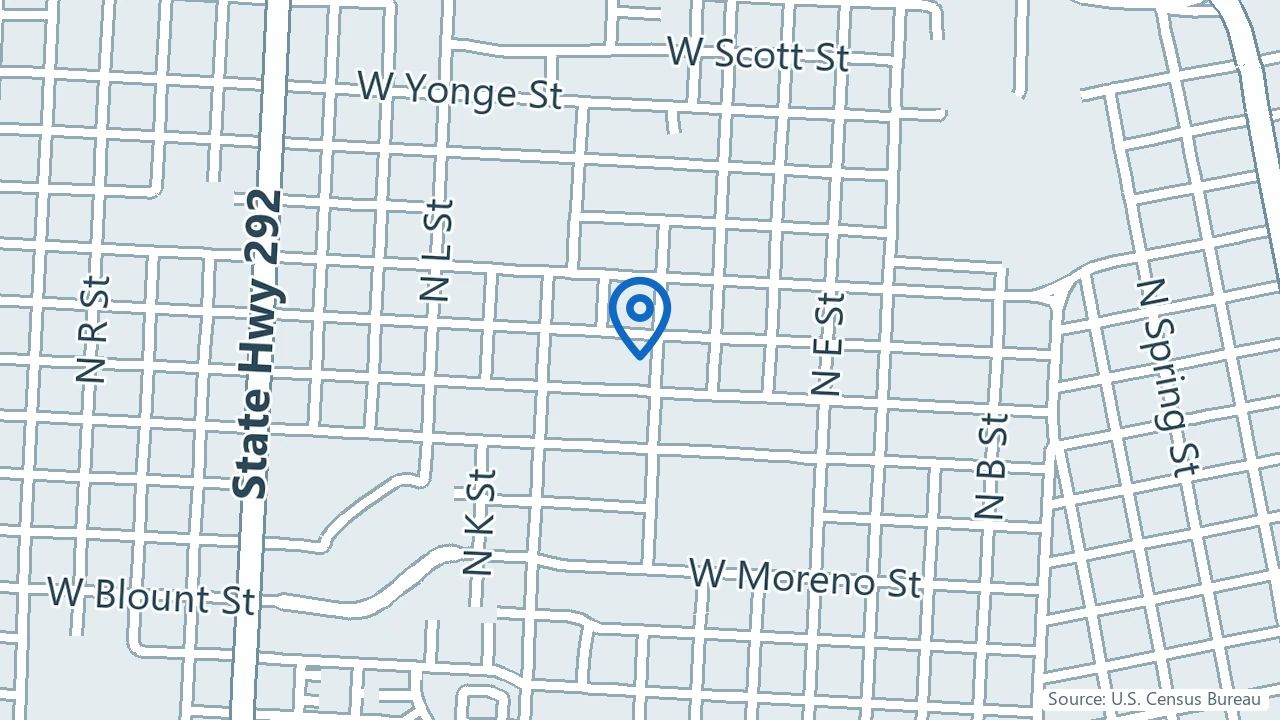 Map showing Lakeview Center in Pensacola, Florida