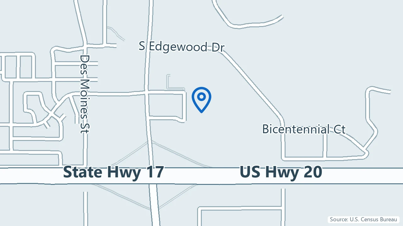 Map showing Van Diest Medical Center in Webster City, Iowa