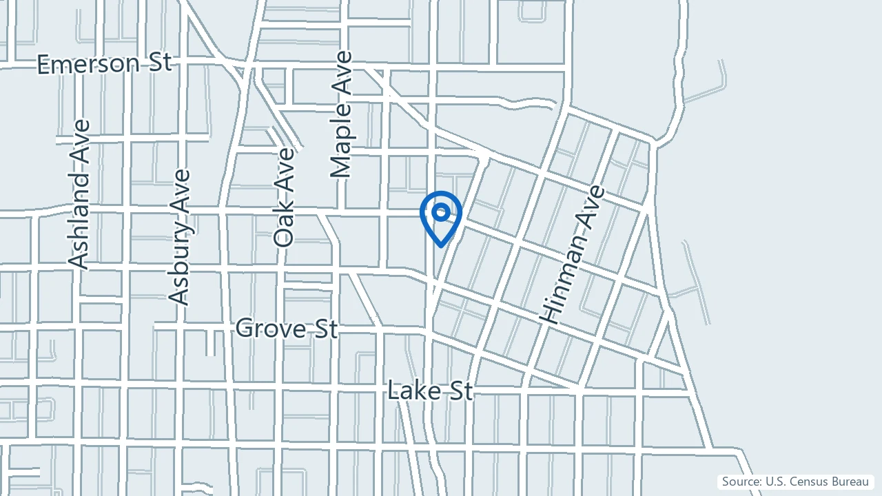 Map showing Like MySelf Wellness in Evanston, Illinois