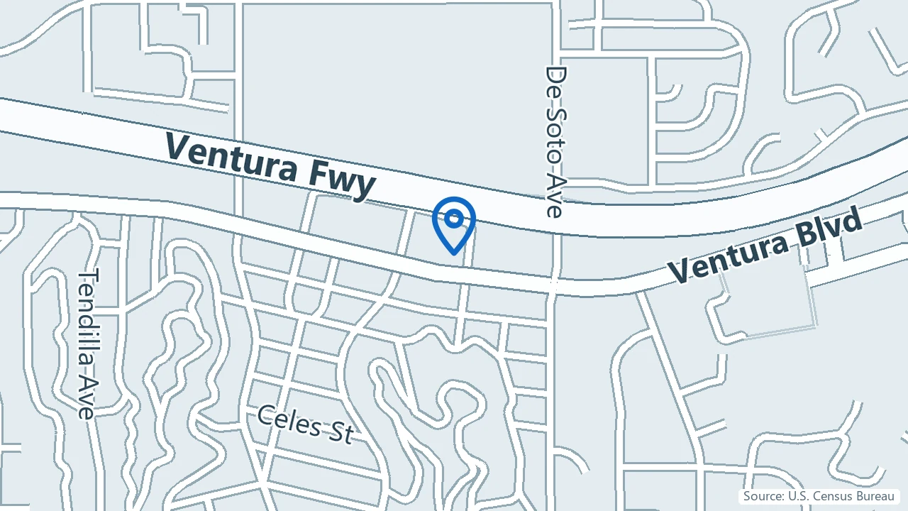 Map showing Serenity Ketamine in Woodland Hills, California