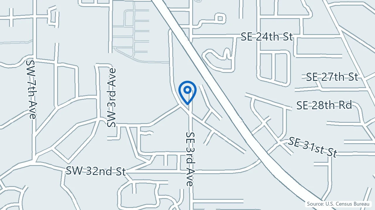 Map showing Oasis Wellness & Recovery in Ocala, Florida