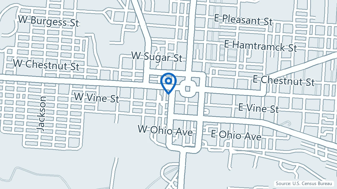 Map showing Revive Behavioral Health in Mount Vernon, Ohio