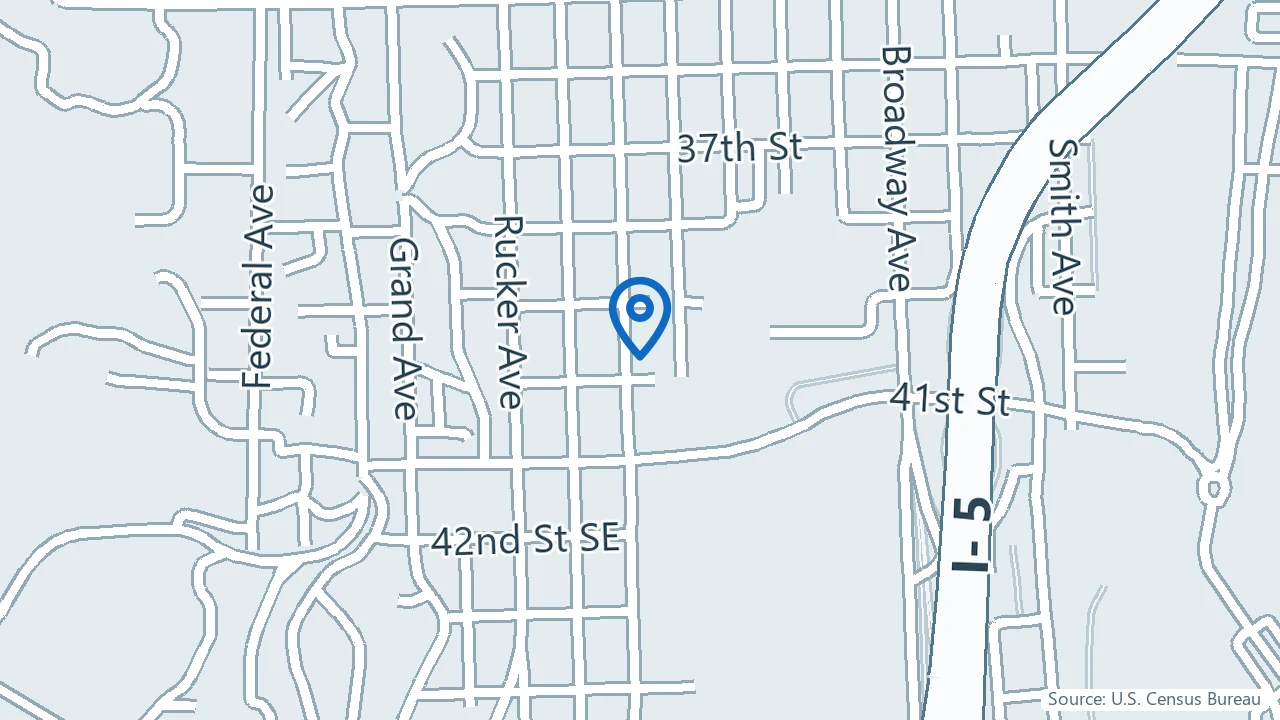 Map showing Resilience Behavioral Health in Everett, Washington