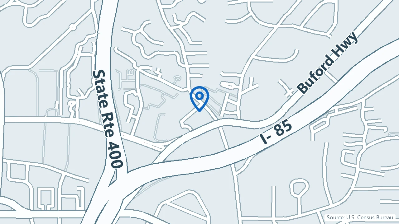Map showing Mindspring Health in Atlanta, Georgia