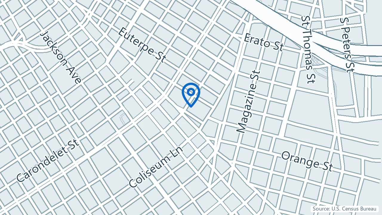 Map showing The Center for Functional-Psychedelic Medicine in New Orleans, Louisiana