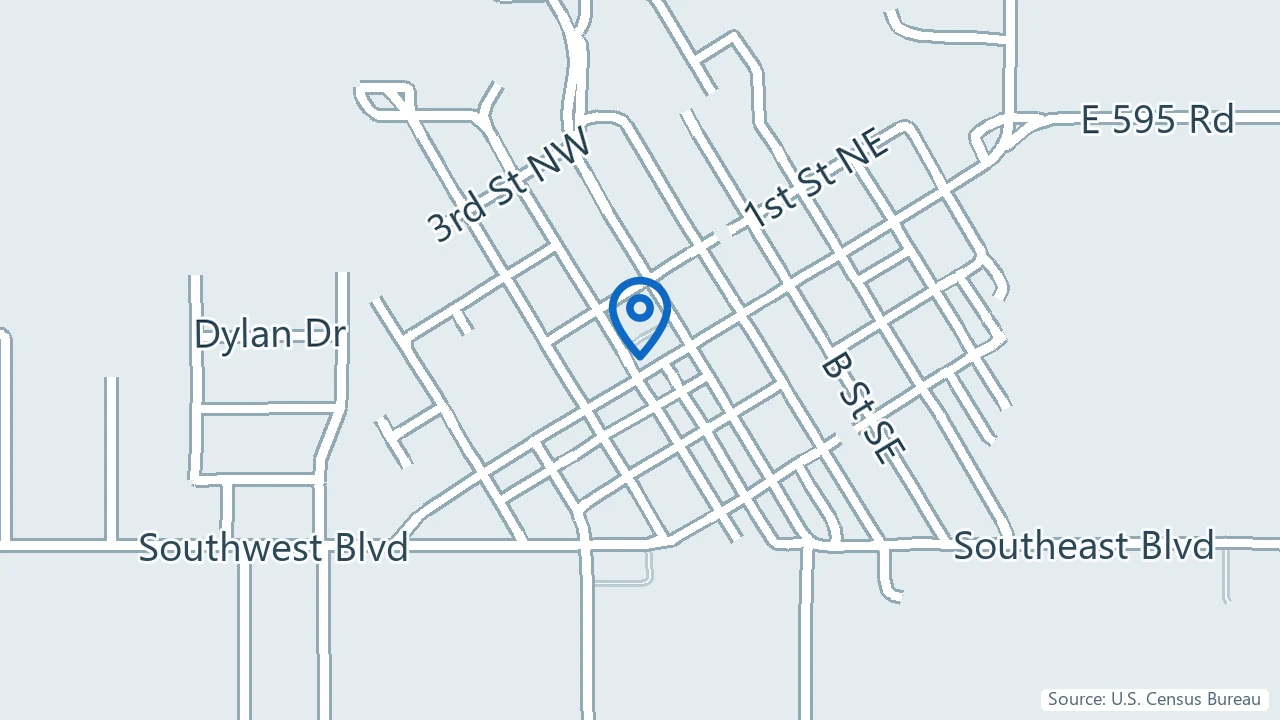 Map showing Axis Healthcare in Inola, Oklahoma