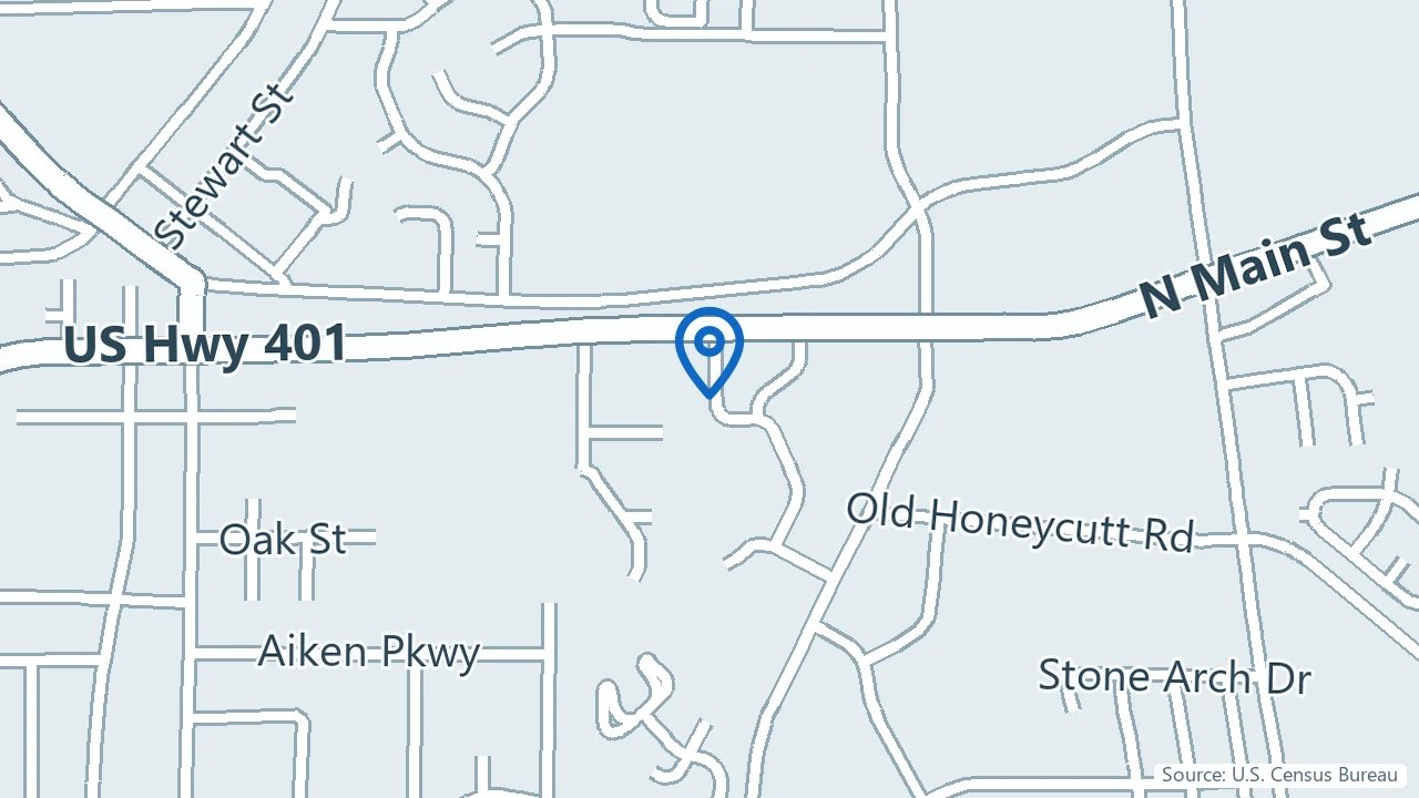 Map showing North Carolina Institute of Advanced NeuroHealth in Fuquay-Varina, North Carolina