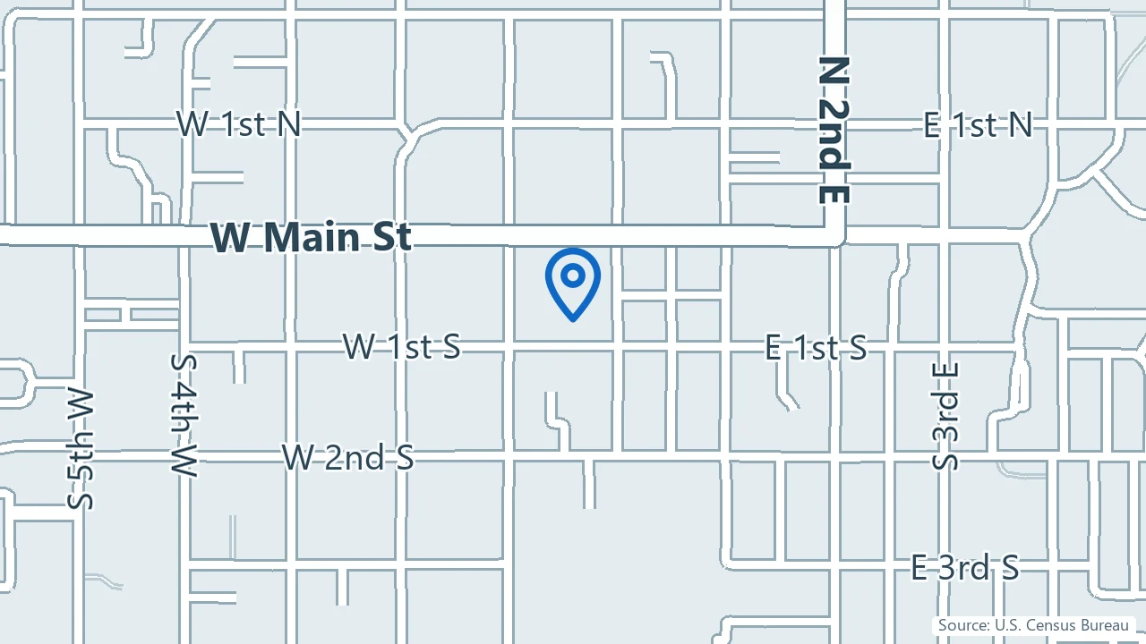 Map showing Upper Valley Family Practice in Rexburg, Idaho