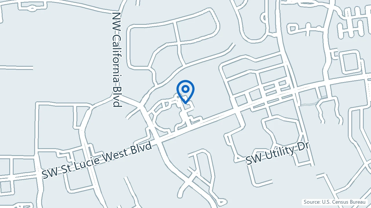 Map showing iMind Mental Health Solutions in Port St. Lucie, Florida