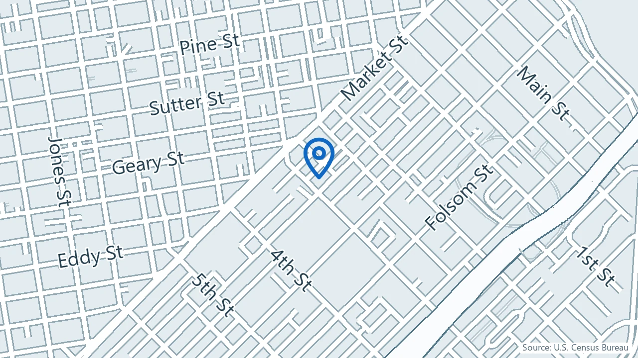 Map showing Piedmont Interventional Psychiatry in San Francisco, California