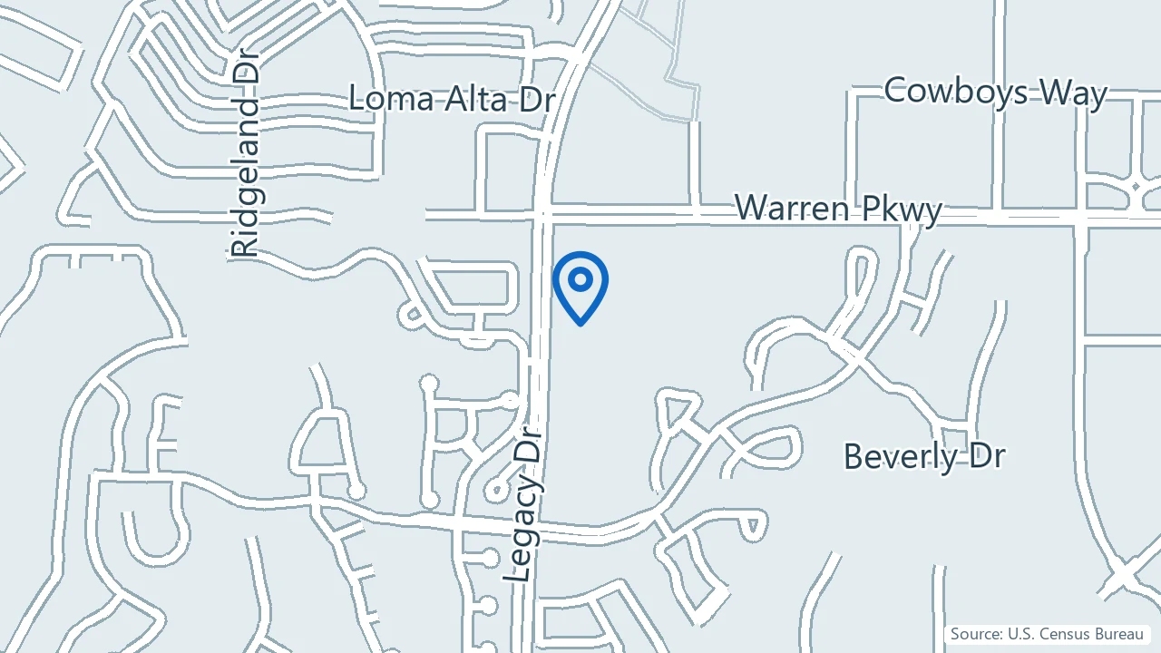 Map showing Tri-MED Integrative Psychiatry & Sleep Medicine in Frisco, Texas