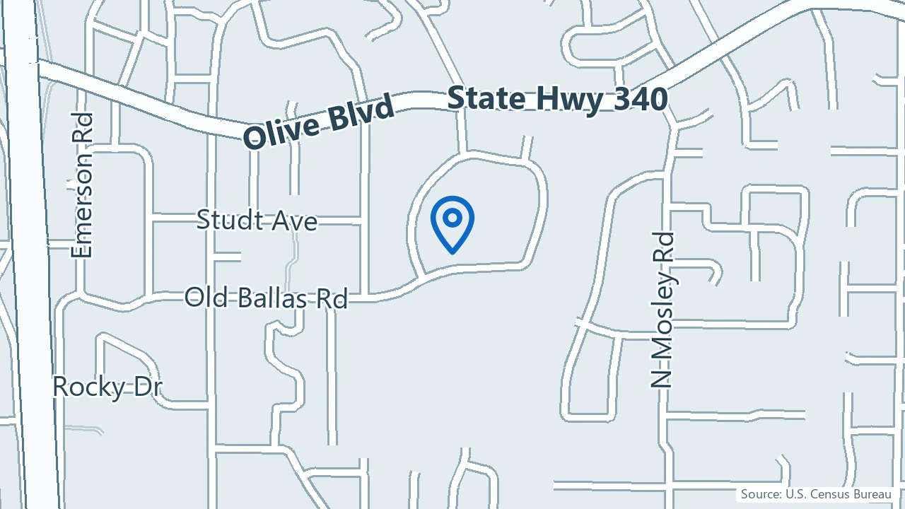 Map showing Greenbrook Mental Wellness Center in St. Louis, Missouri