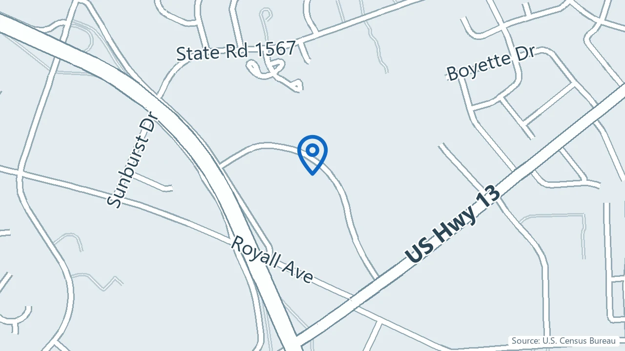 Map showing Godwin Psychiatry in Goldsboro, North Carolina