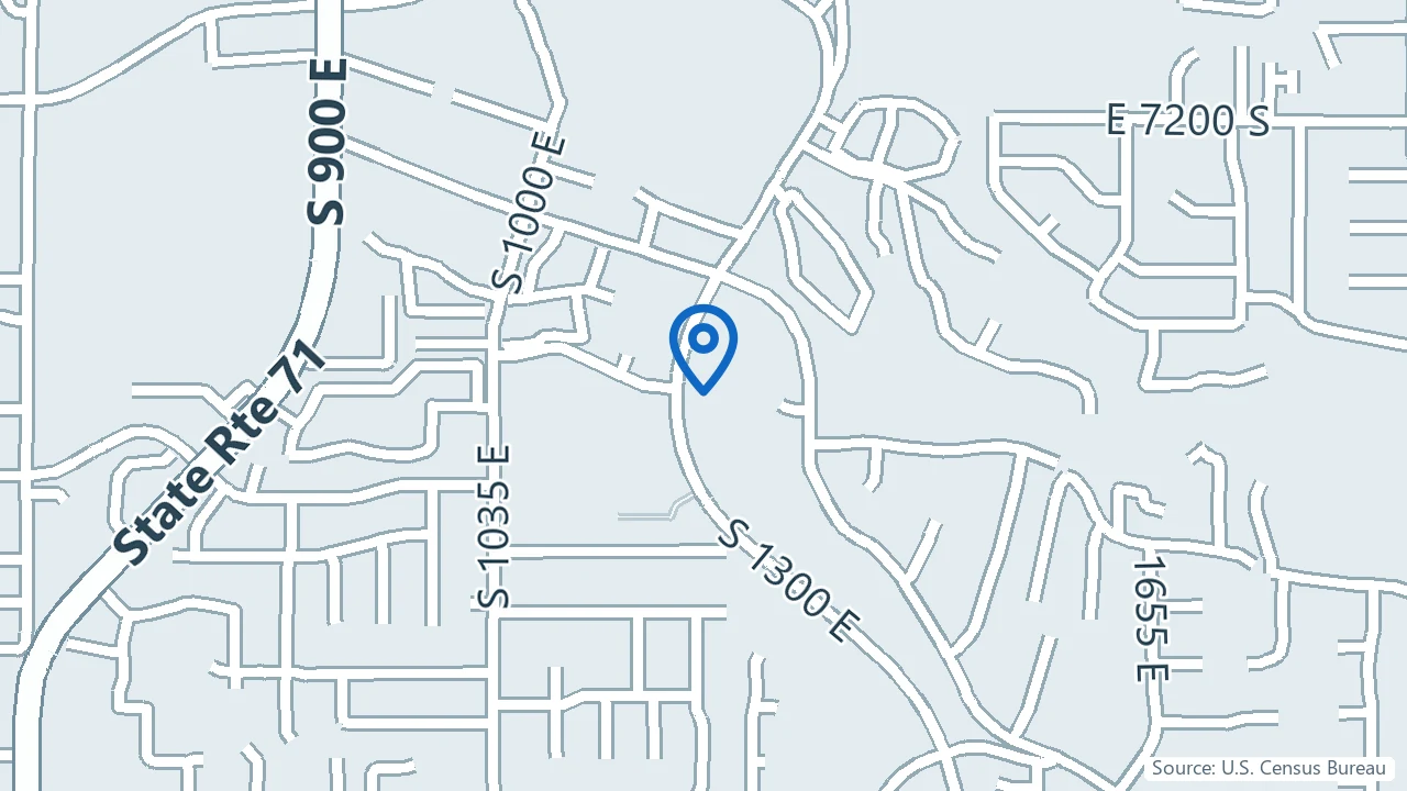 Map showing Anew Therapy in Midvale, Utah