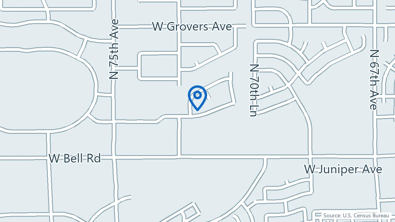 Map showing Healing Horizons Psychiatry in Glendale, Arizona