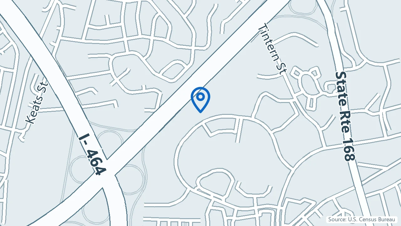 Map showing Chesapeake Psychological Associates in Chesapeake, Virginia