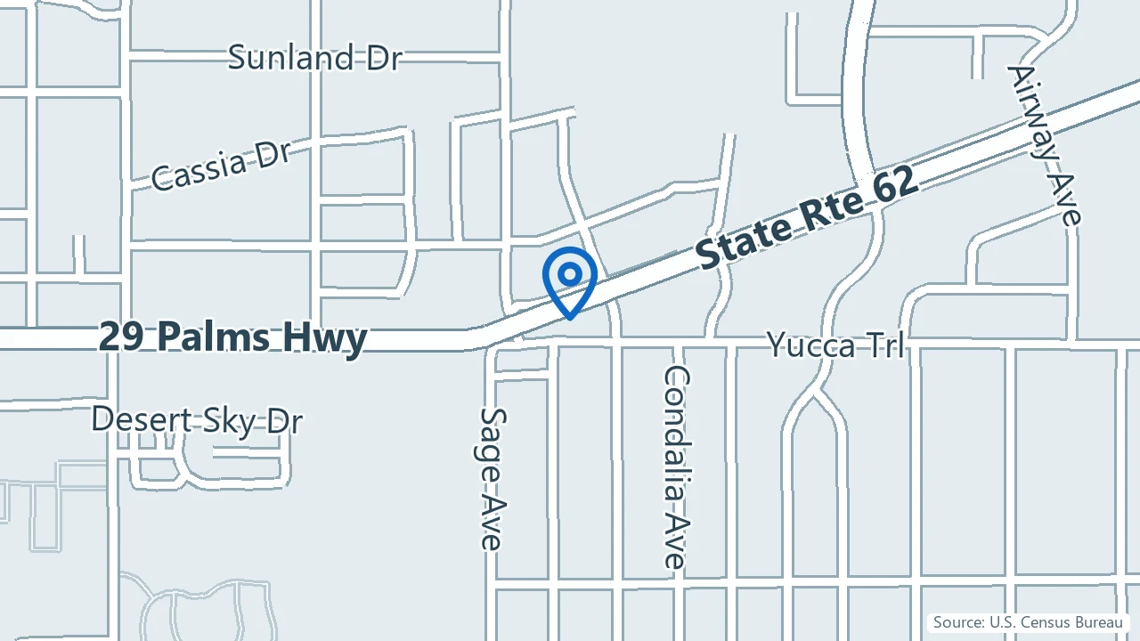 Map showing Inland Psychiatric Medical Group in Yucca Valley, California