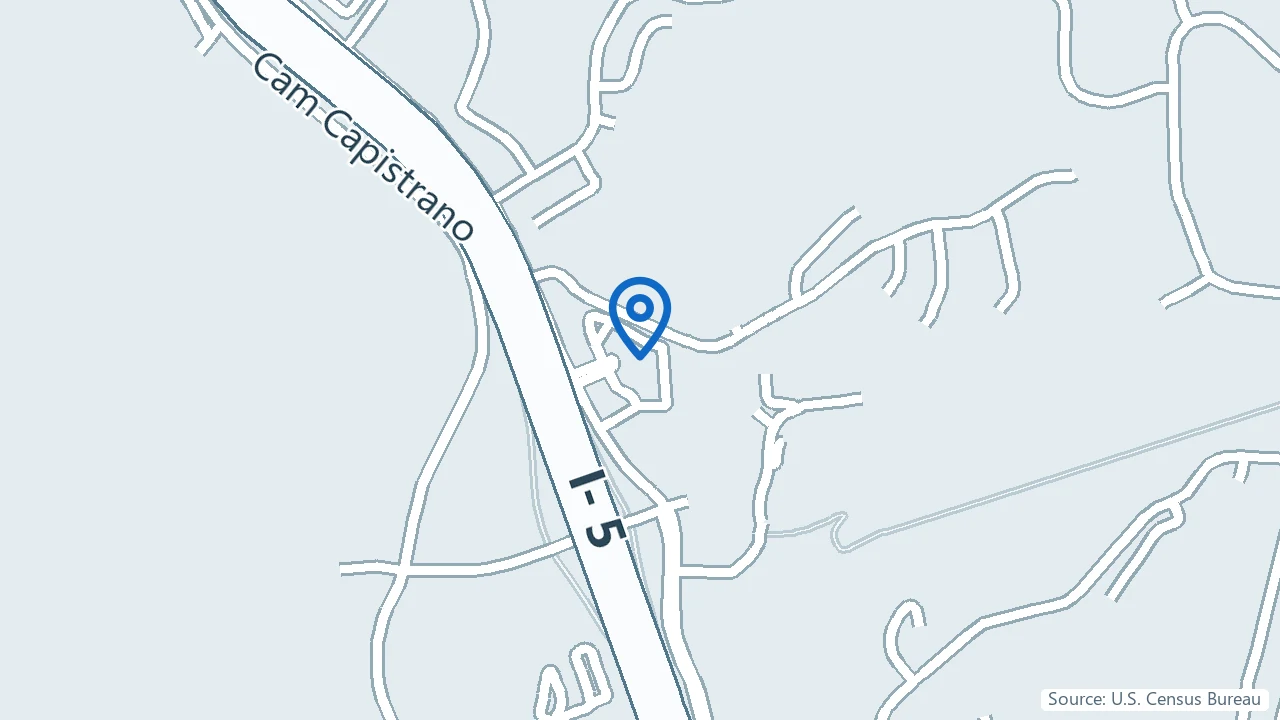 Map showing Inland Psychiatric Medical Group in San Juan Capistrano, California