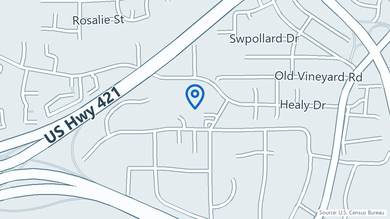 Map showing Greenbrook Mental Wellness Center in Winston-Salem, North Carolina