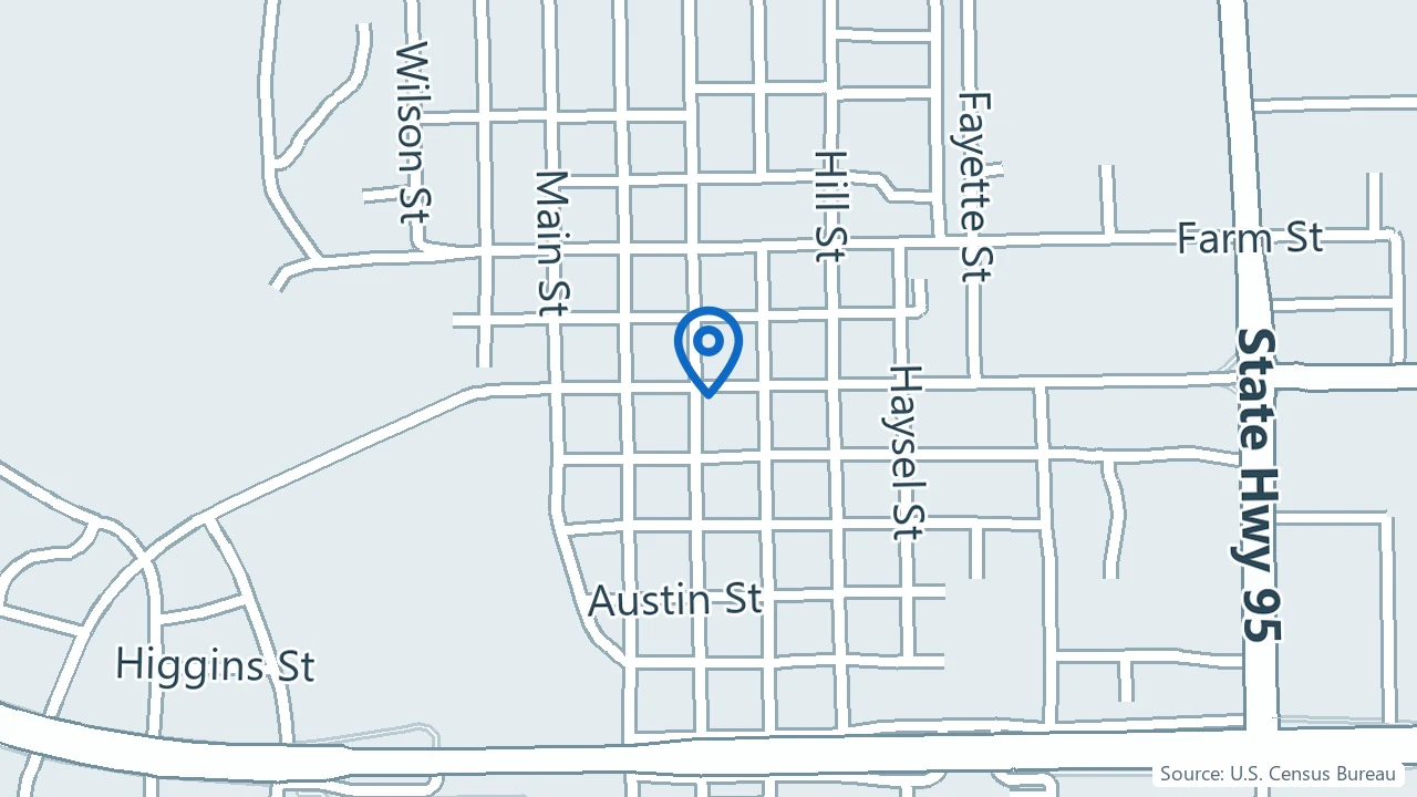 Map showing BrainWell Psychiatry and Mental Health in Bastrop, Texas