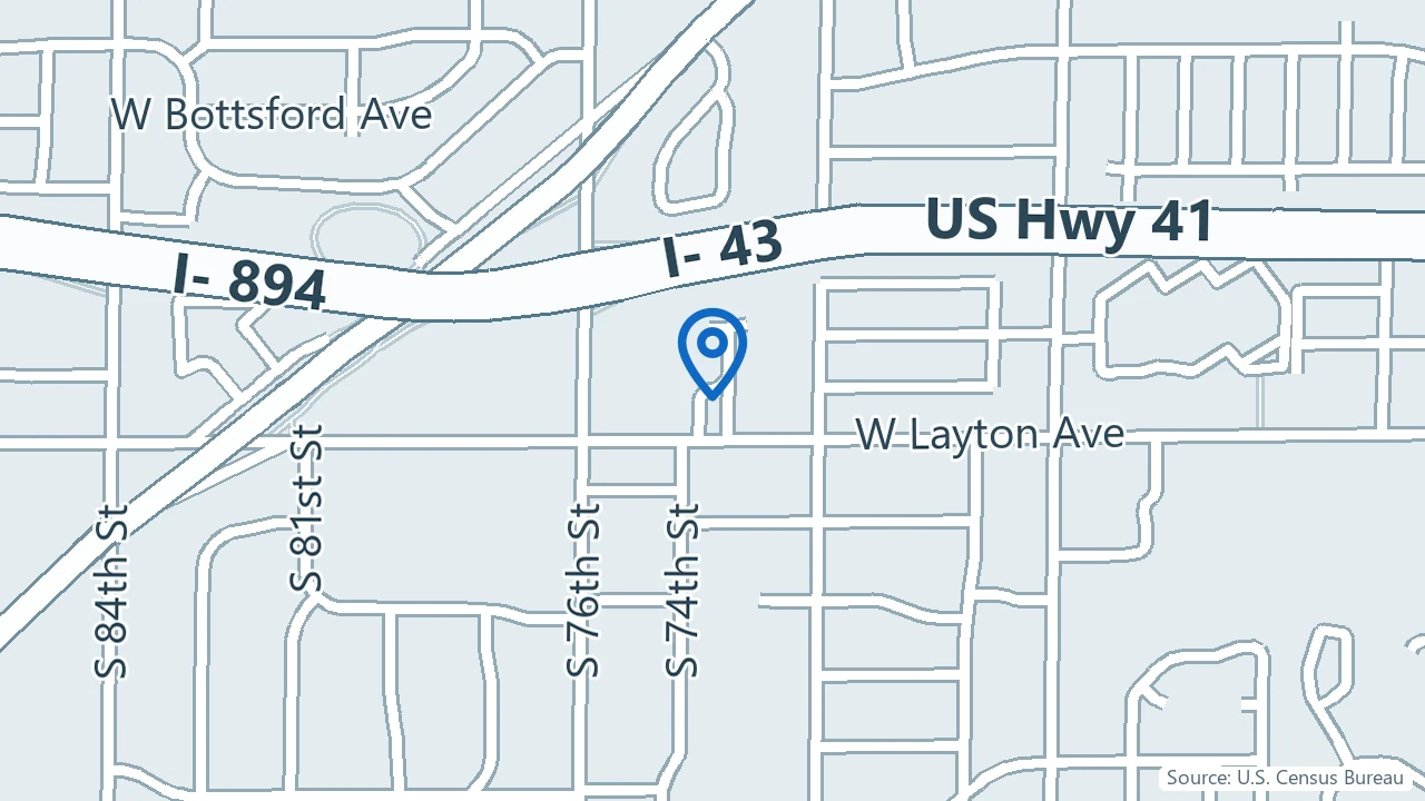 Map showing American Behavioral Clinics in Milwaukee, Wisconsin