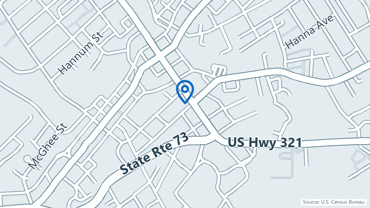 Map showing Mind Matters Behavioral Health in Maryville, Tennessee