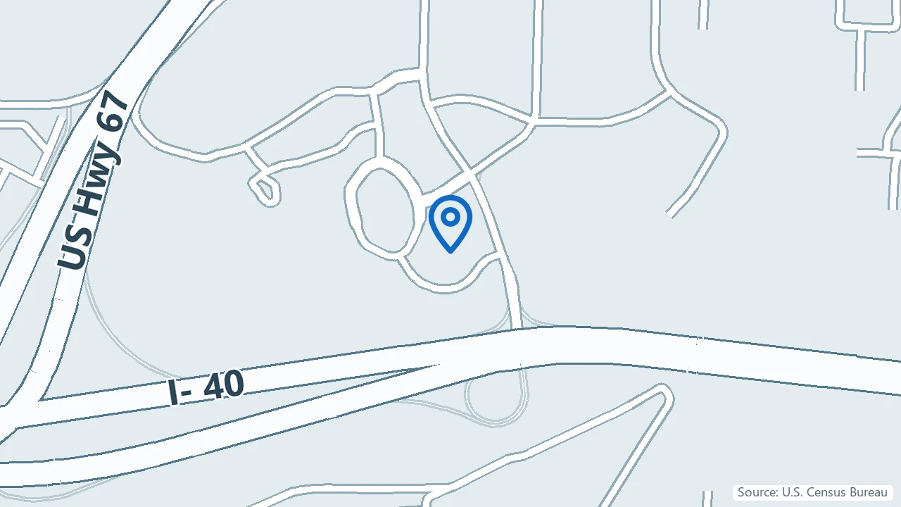 Map showing Baptist Health Behavioral Health Clinic in North Little Rock, Arkansas