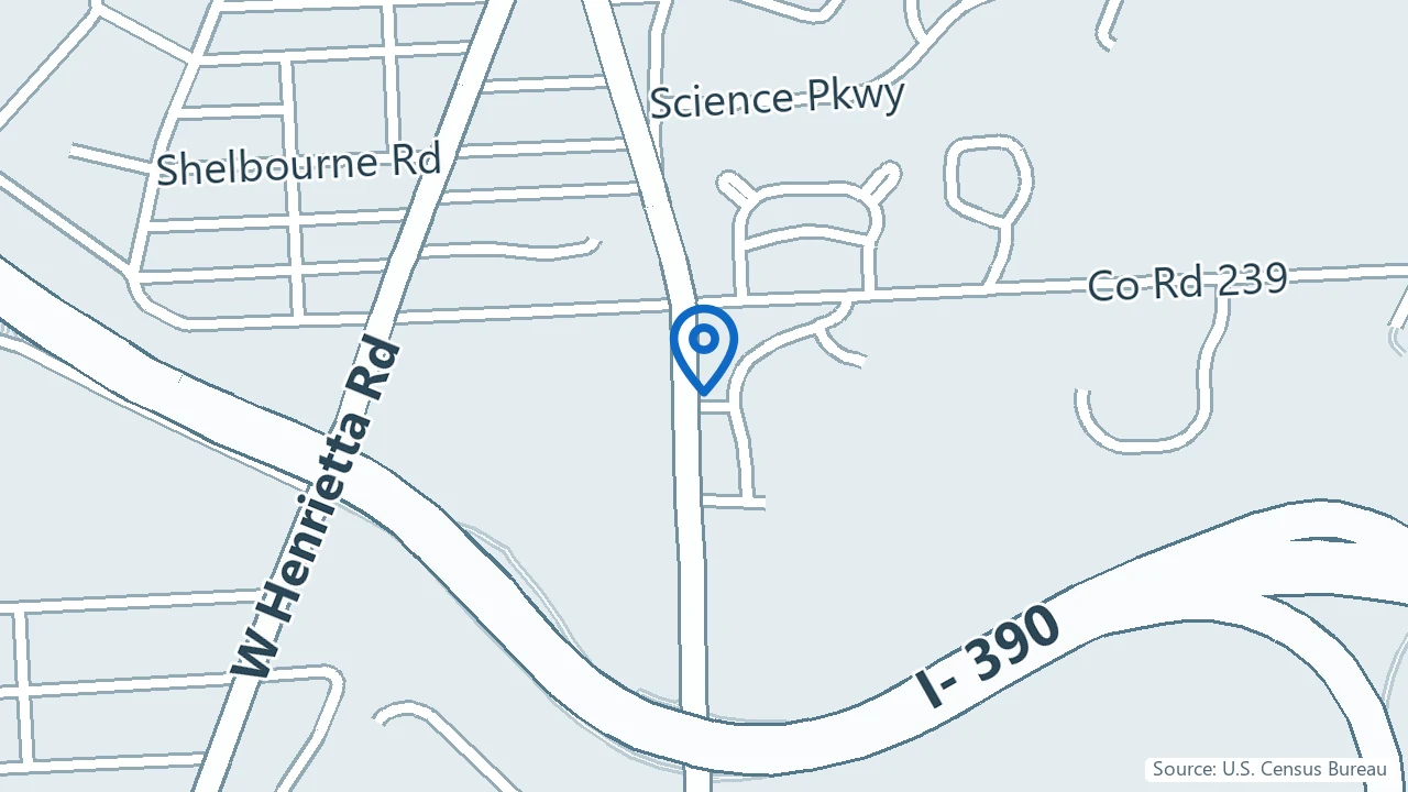 Map showing What the Wellness IV in Rochester, New York