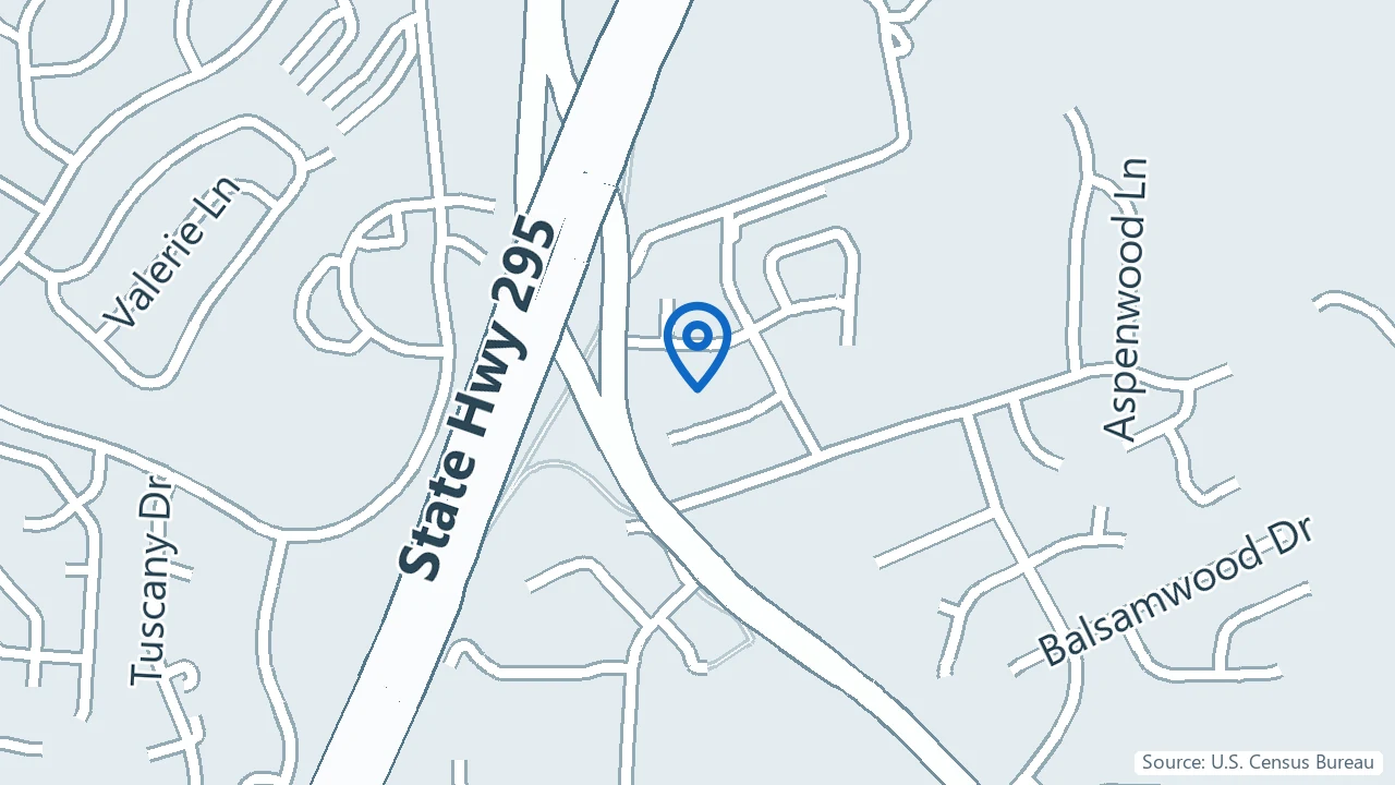 Map showing MindBodyPinnacle Health in Laurel, Maryland