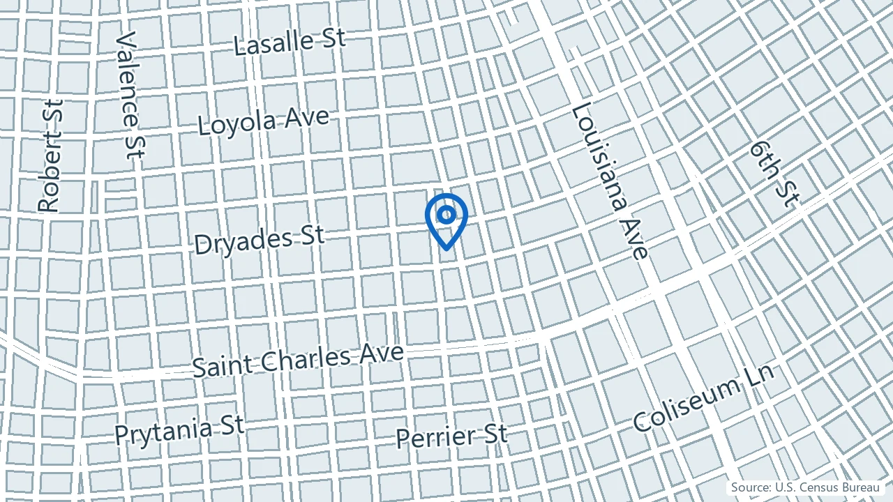Map showing Elysian Wellness in New Orleans, Louisiana