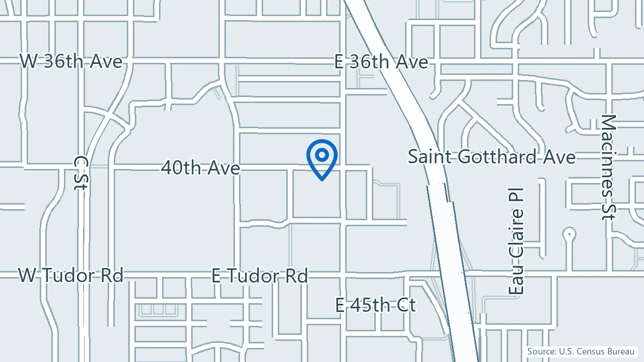 Map showing Alaska Serenity Clinic in Anchorage, Alaska