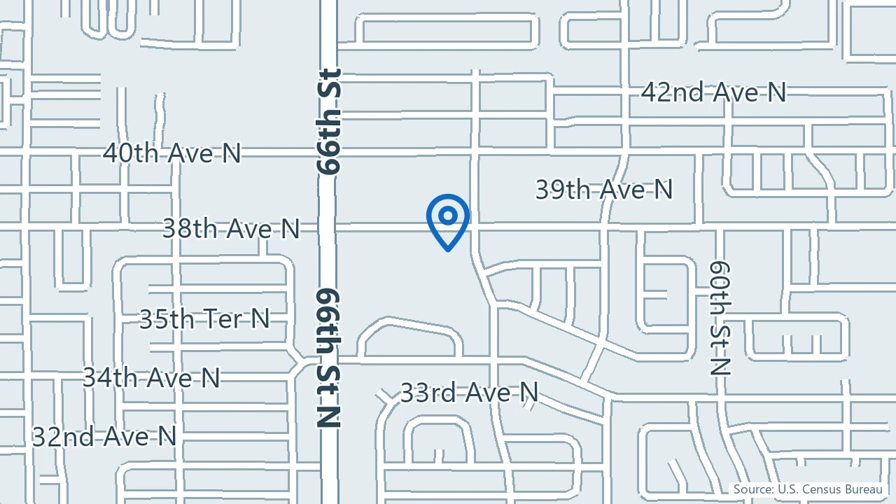 Map showing The Neuropsychiatry & TMS Group in St. Petersburg, Florida