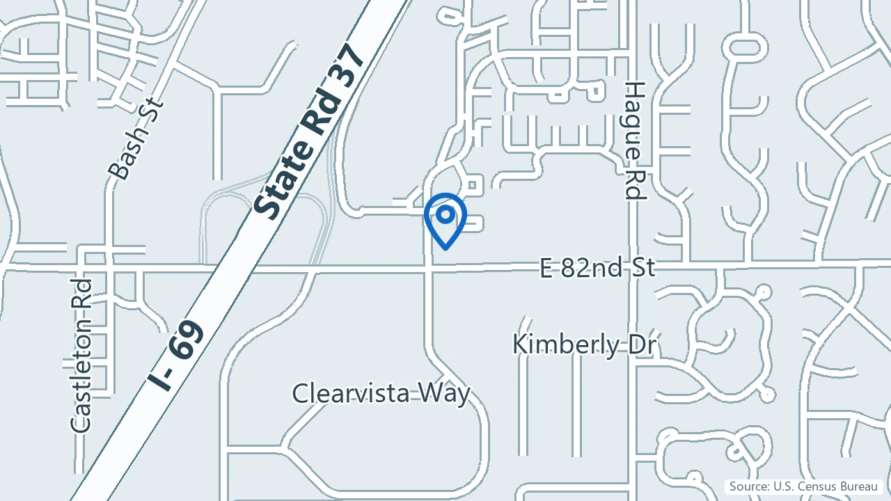 Map showing Dr Aziz Clinic in Indianapolis, Indiana