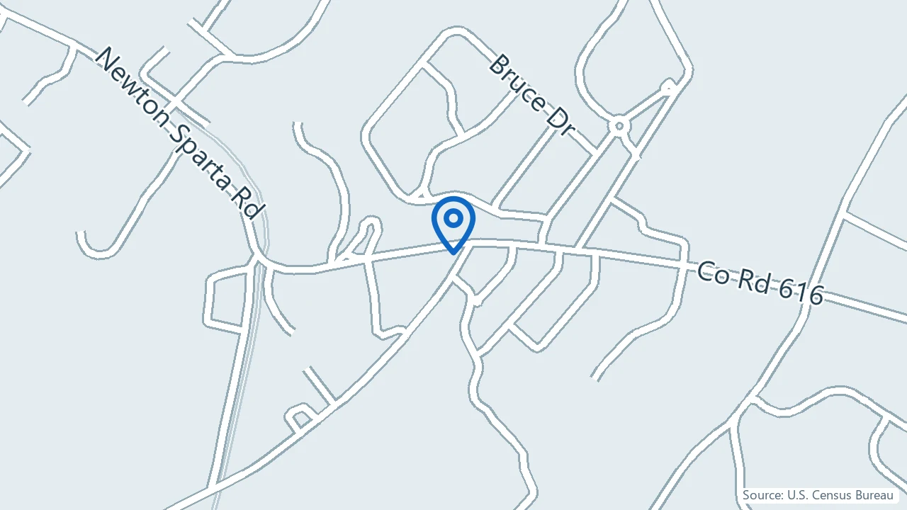 Map showing Poplar Tree Wellness Center in Newton, New Jersey