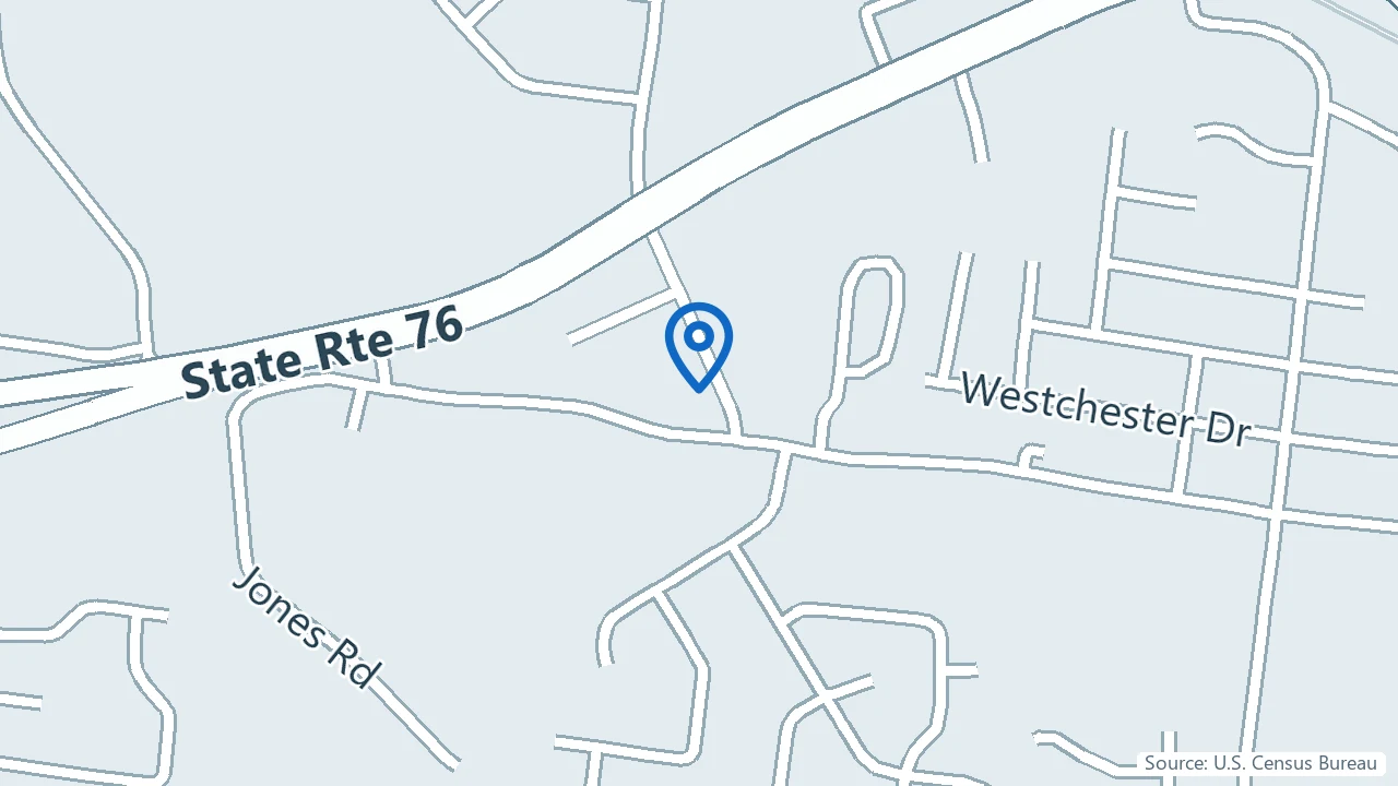 Map showing Novus Behavioral Health in Clarksville, Tennessee