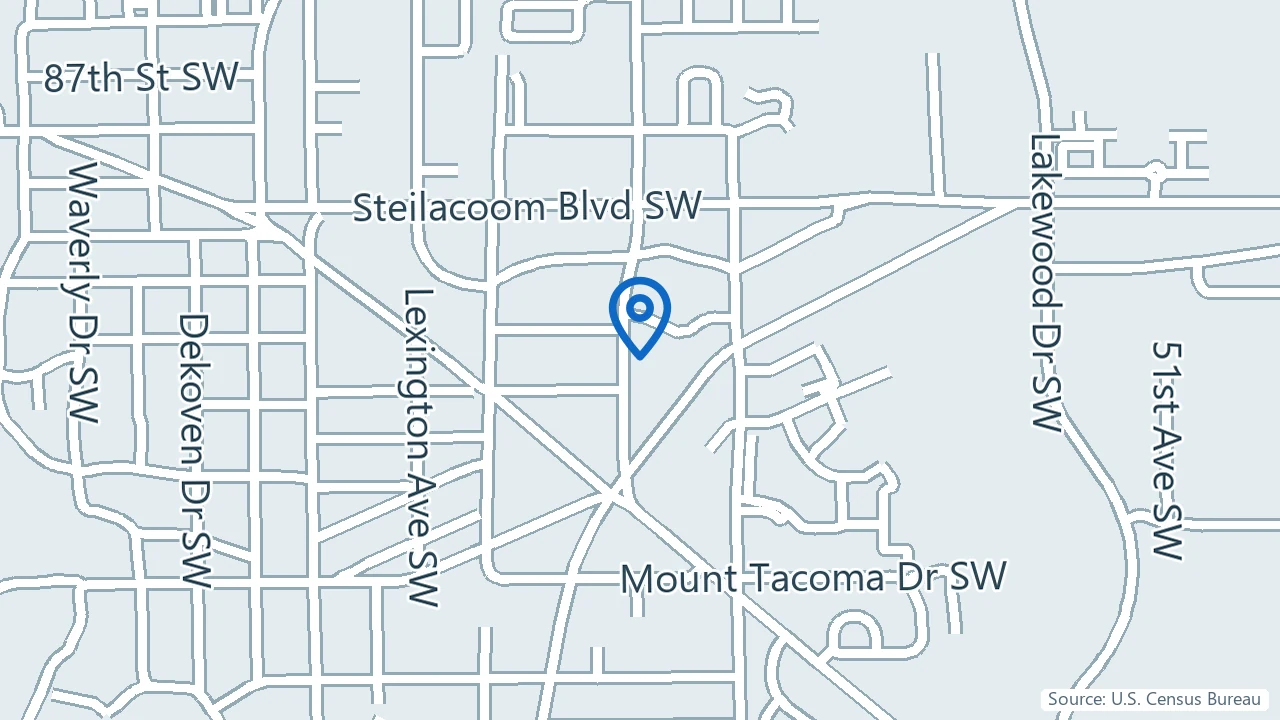 Map showing Touchstone TMS in Lakewood, Washington