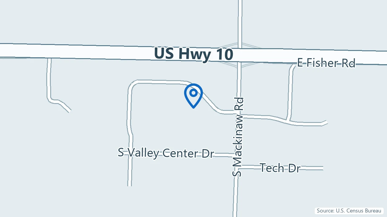 Map showing Serenity Bay Health in Bay City, Michigan