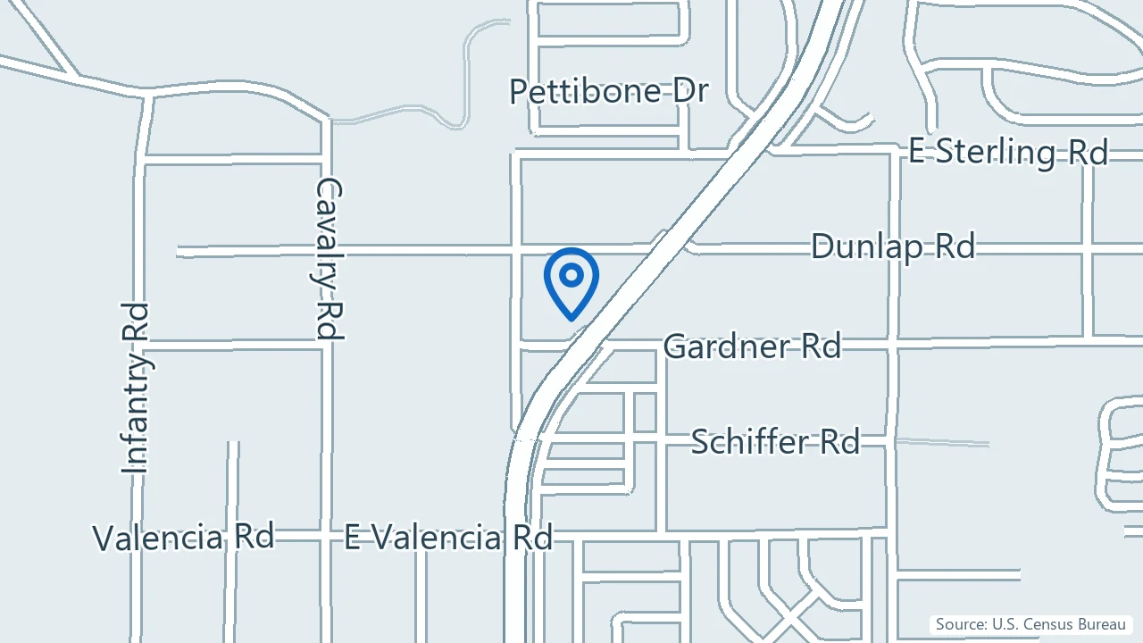 Map showing Resilient Minds Psychiatry in Bullhead City, Arizona