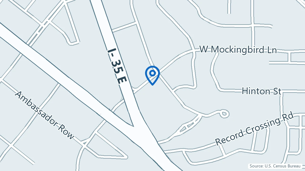 Map showing MindWell Urgent Care in Dallas, Texas